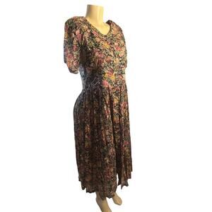 Vintage 1990s Women S S. Roberts Floral Printed Maxi Dress Modest Prairie